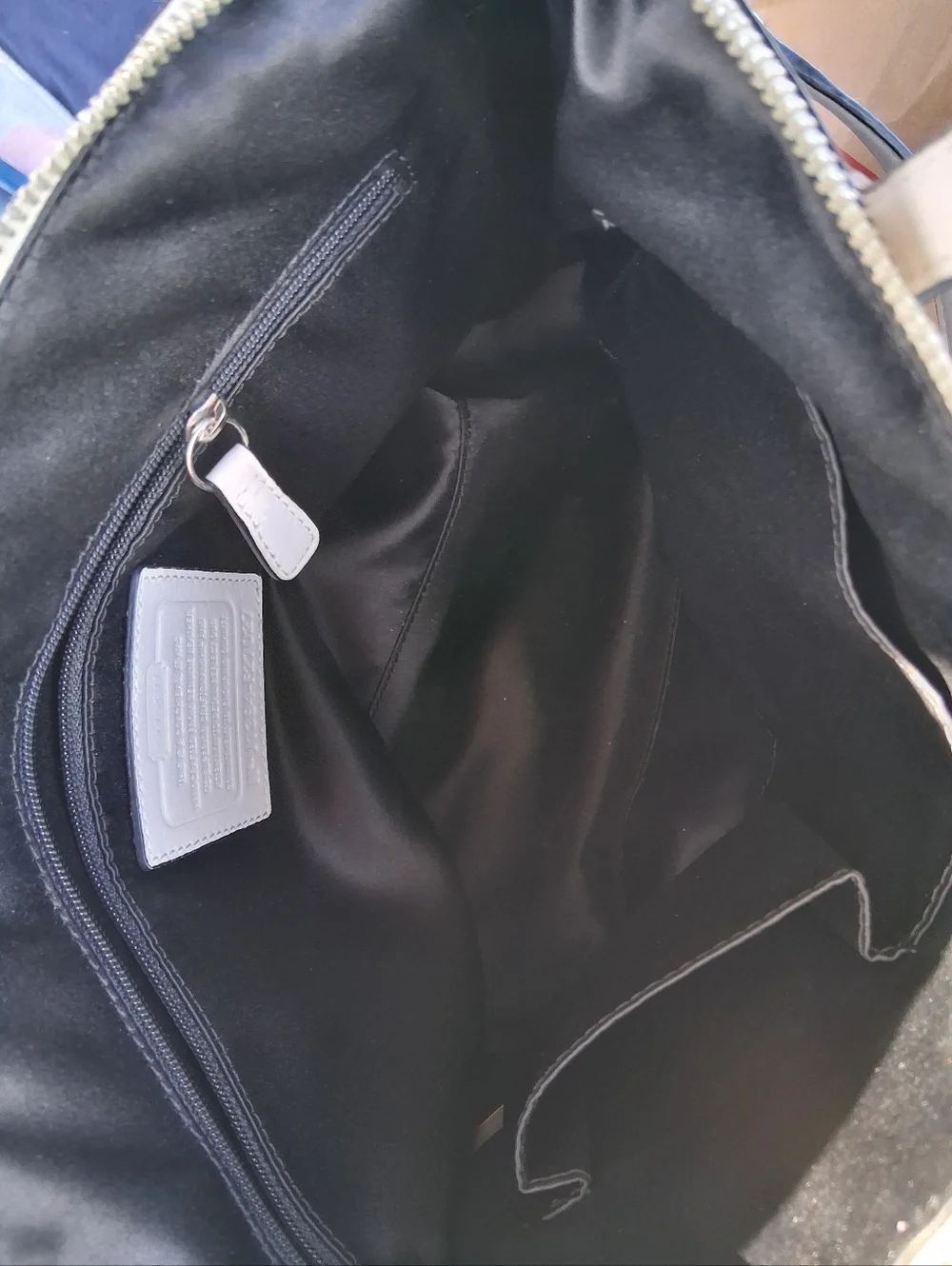 Coach Black Leather Tote with Cream and Tan Trim - Picture 11 of 11